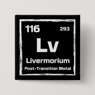 Macaron Carré 5 Cm Livermorium (Lv) - Tableau Périodique des Éléments