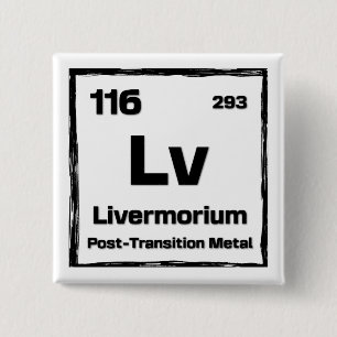 Macaron Carré 5 Cm Livermorium (Lv) - Tableau Périodique des Éléments