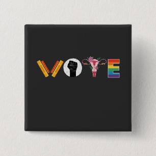 Macaron Carré 5 Cm Livres VOTE Uterus soutien LGBT