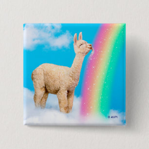 Macaron Carré 5 Cm Llama Licking Rainbow