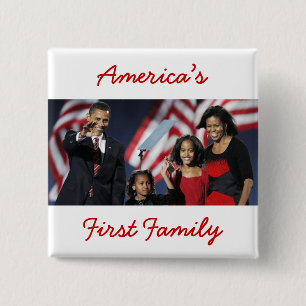 Macaron Carré 5 Cm L'Obamas : La première famille de l'Amérique