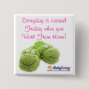 Macaron Carré 5 Cm Logo de BabyCrazy, bouton.
