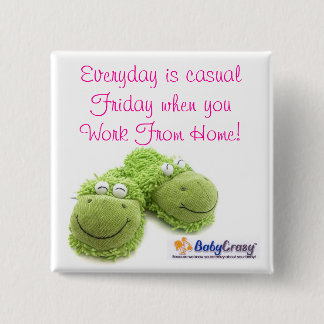 Macaron Carré 5 Cm Logo de BabyCrazy, bouton.