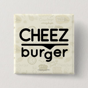 Macaron Carré 5 Cm Logo de Cheezburger (noir)