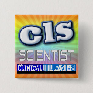MACARON CARRÉ 5 CM LOGO DE CLS - SCIENTIFIQUE CLINIQUE DE LABORATOIRE