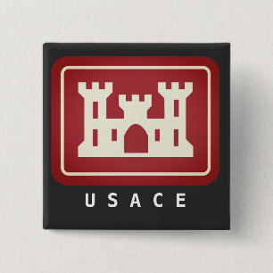 Macaron Carré 5 Cm Logo et texte USACE