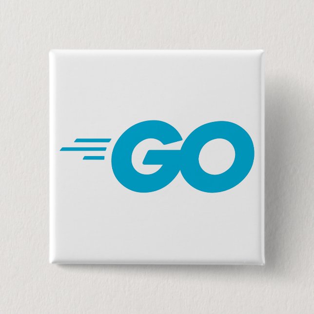 Macaron Carré 5 Cm Logo Golang (Go Programming Language) (Devant)