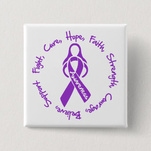 Macaron Carré 5 Cm Logo Lupus Fight Cure Hope