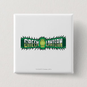 Macaron Carré 5 Cm Logo vert de lanterne - flammes vertes