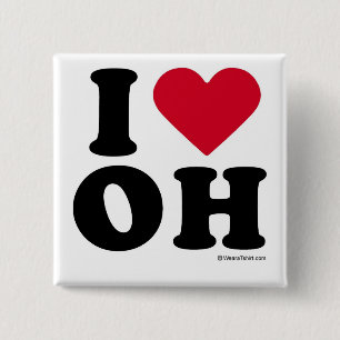 MACARON CARRÉ 5 CM L'OHIO - "J'AIME L'OH" "QUE J'AIME L'OHIO"