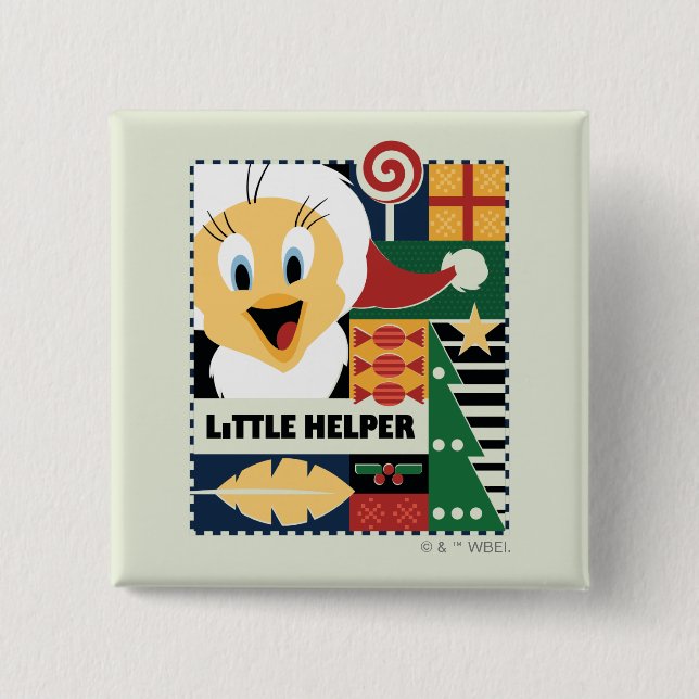 Macaron Carré 5 Cm LOONEY TUNES™ TWEETY™ Little Helper (Devant)