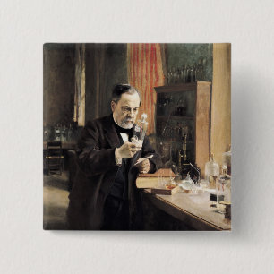 Macaron Carré 5 Cm Louis Pasteur dans son laboratoire, 1885