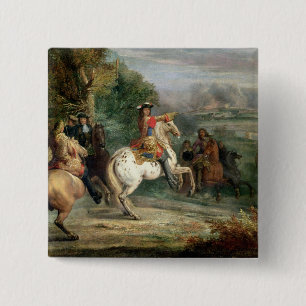 Macaron Carré 5 Cm Louis XIV (1638-1715) surveillant le siège de ci
