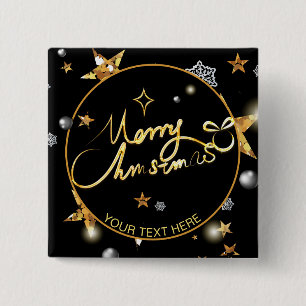 Macaron Carré 5 Cm Low-key Luxury Gold Black Stars Metallic Custom