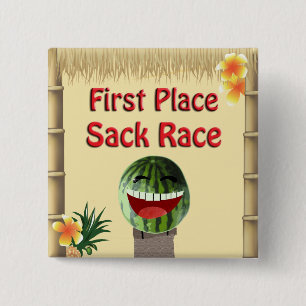 Macaron Carré 5 Cm Luau Party Tiki Hut 1 Place Watermelon Sack Race 1