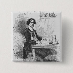 Macaron Carré 5 Cm Lucien de Rubempre écrivant une lettre