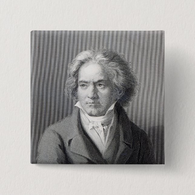 Macaron Carré 5 Cm Ludwig van Beethoven (Devant)