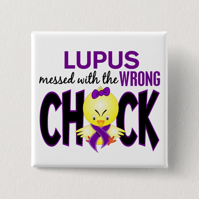 Macaron Carré 5 Cm Lupus sali avec le poussin faux (Devant)