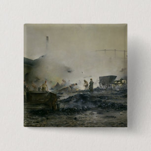 Macaron Carré 5 Cm L'usine de gaz chez Courcelles, 1884