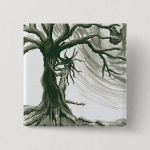 Macaron Carré 5 Cm Lutin d'arbre - bouton