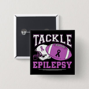 Macaron Carré 5 Cm Lutte contre l'épilepsie Ruban Violet Football