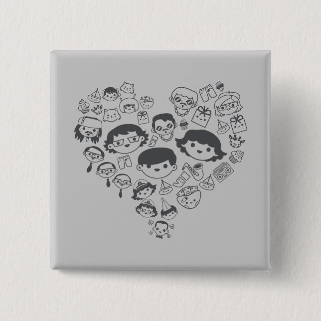 Macaron Carré 5 Cm Luv (Devant)