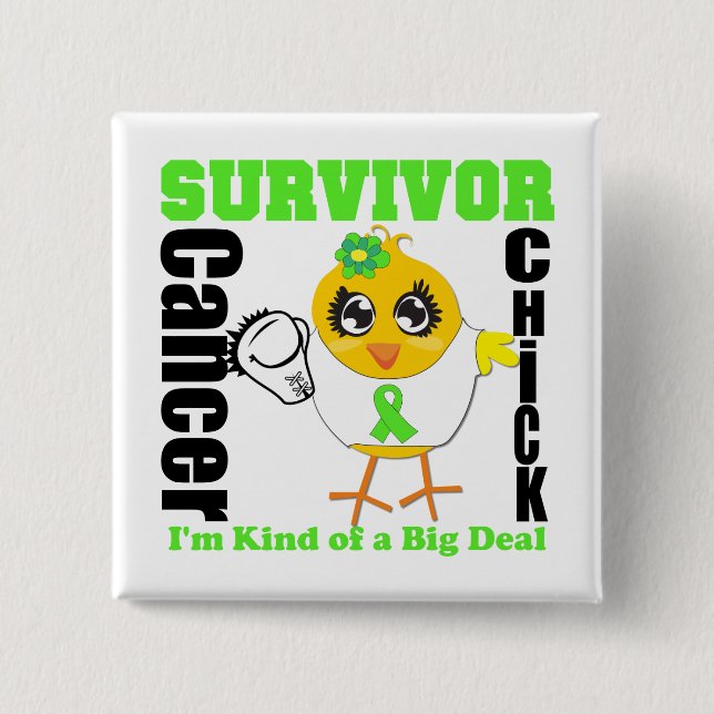 Macaron Carré 5 Cm Lymphome non hodgkinien survivor chick ribbon (Devant)