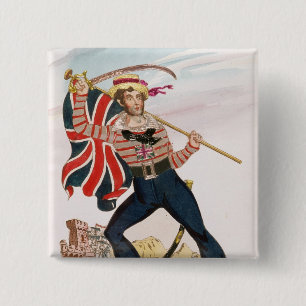 Macaron Carré 5 Cm M.E.F. Saville en tant que 'Union Jack