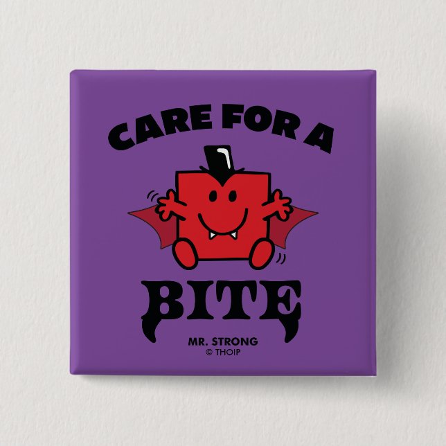 Macaron Carré 5 Cm M. Strong S'Occupe D'Une Bite Halloween (Devant)