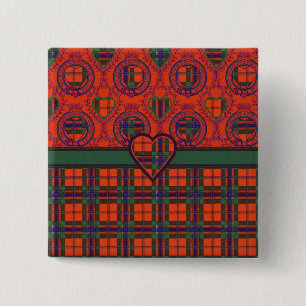 Macaron Carré 5 Cm Maclean de tartan d'écossais de plaid de Duart