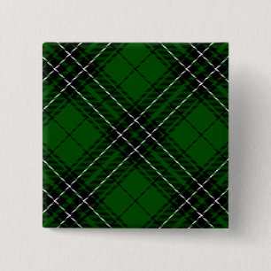 Macaron Carré 5 Cm MacLean Tartan vert et noir plaid