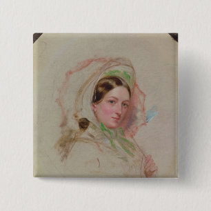 Macaron Carré 5 Cm Madame avec un parasol