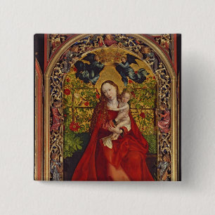 Macaron Carré 5 Cm Madonna de la tonnelle de rose, 1473