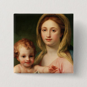 Macaron Carré 5 Cm Madonna et enfant avec deux anges, 1770-73