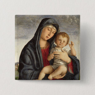Macaron Carré 5 Cm Madonna et enfant (huile sur le panneau) 2