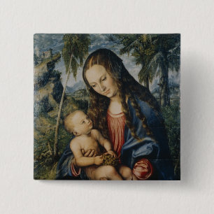 Macaron Carré 5 Cm Madonna sous l'arbre de sapin, c.1510
