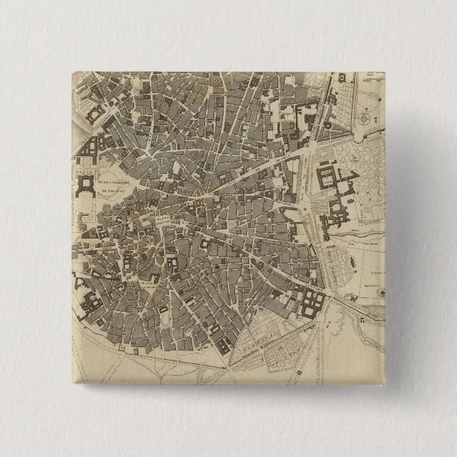 Macaron Carré 5 Cm Madrid, Espagne (Devant)