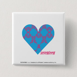 Macaron Carré 5 Cm Magenta-Aqua 3 de damassé