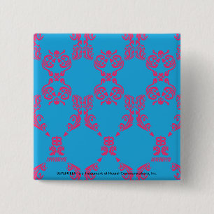 Macaron Carré 5 Cm Magenta-Aqua de damassé