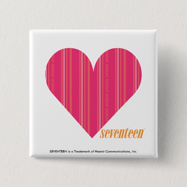 Macaron Carré 5 Cm Magenta mince 4 de rayures (Devant)