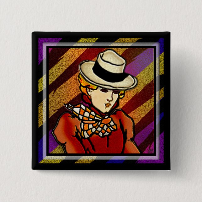 Macaron Carré 5 Cm Maggie (broche) (Devant)