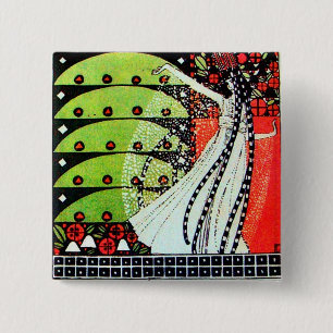 Macaron Carré 5 Cm MAGIC OF THE SPRING bright red black white green