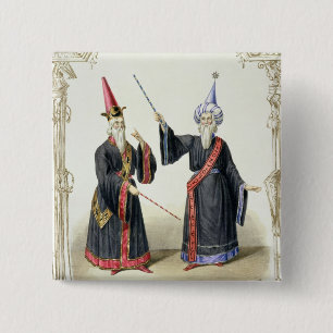 Macaron Carré 5 Cm Magiciens au carnaval à Berlin, 1836 (couleur