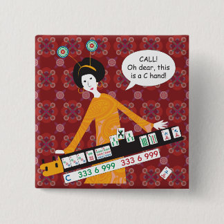 Macaron Carré 5 Cm Mah Jongg C Hand Button