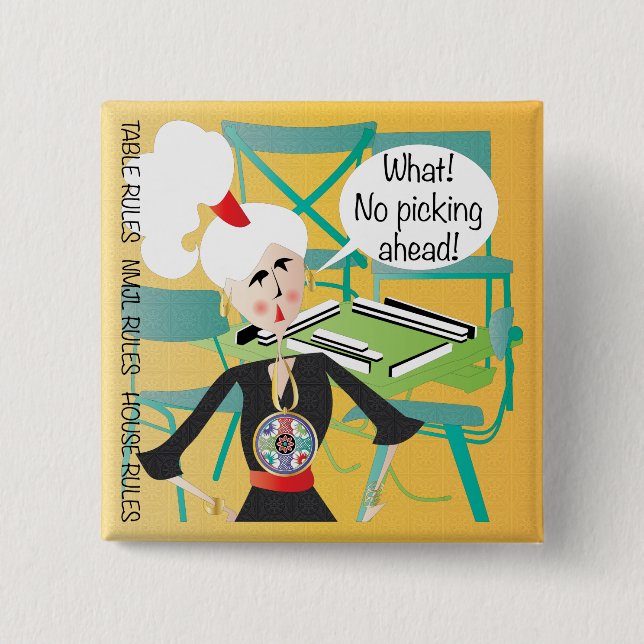 Macaron Carré 5 Cm Mah Jongg Dit Que Le Choix Est En Avant (Devant)