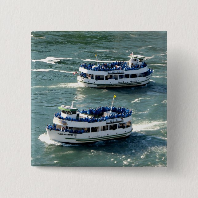 Macaron Carré 5 Cm Maid of the Mist Boat : Niagara Falls (Devant)