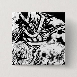 Macaron Carré 5 Cm Main noire avec le panneau 2 de crâne