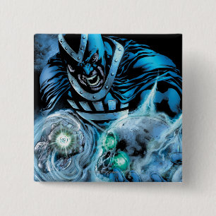 Macaron Carré 5 Cm Main noire avec le panneau de crâne