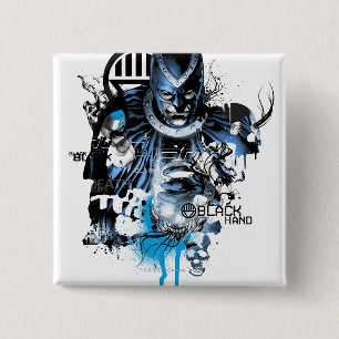 Macaron Carré 5 Cm Main noire - collage bleu