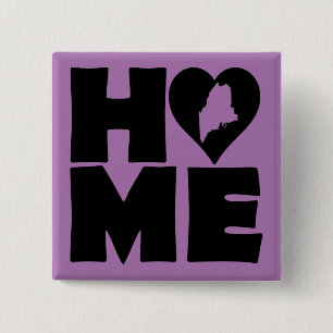 Macaron Carré 5 Cm Maine Accueil État du coeur Bouton d'insigne